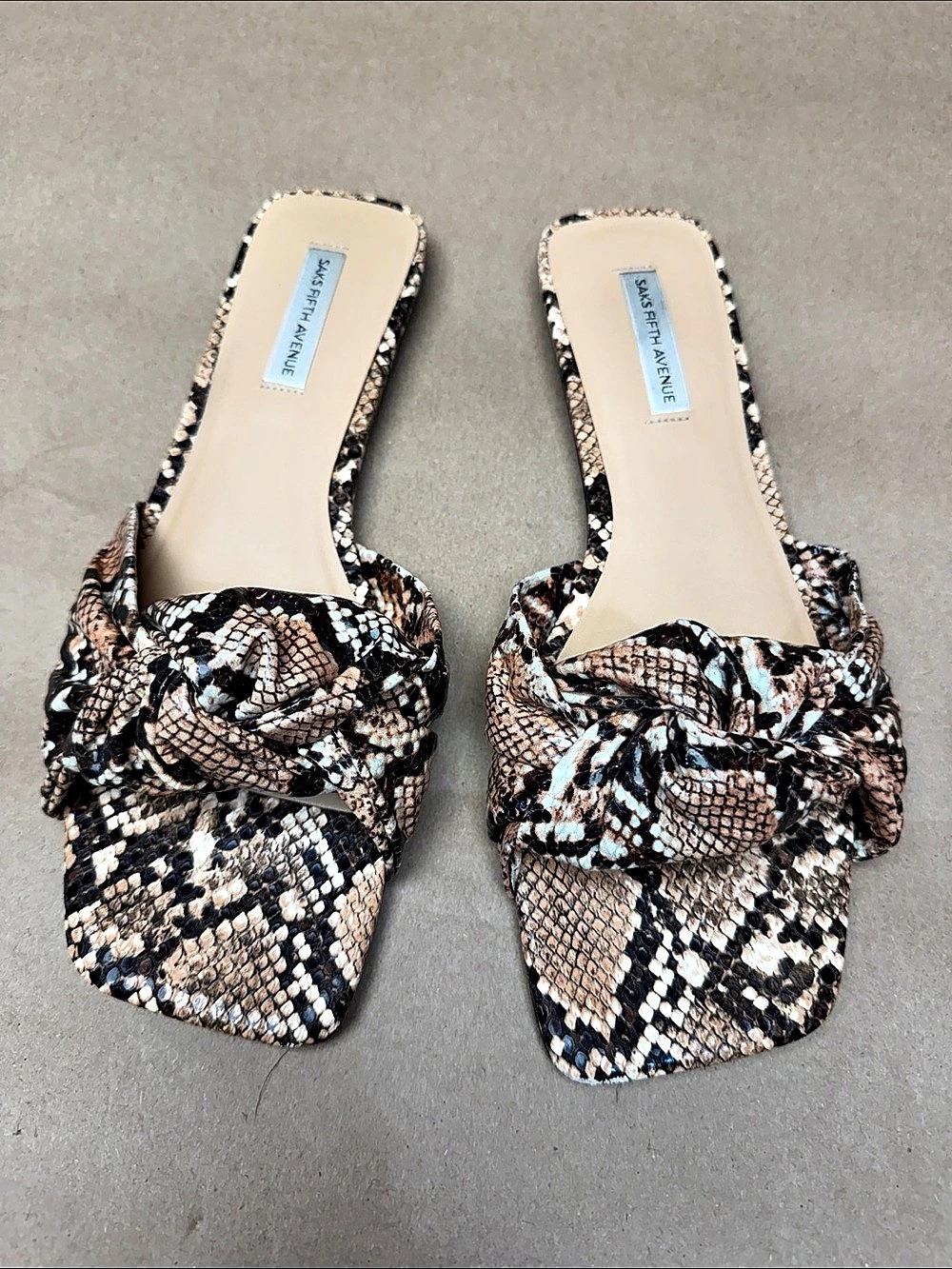 Saks Fifth Avenue Animal Print Slide Sandals